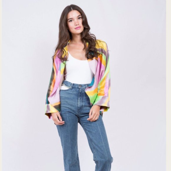 Rachel Comey Weir jacket, silk pink colors, Small - Picture 6 of 13